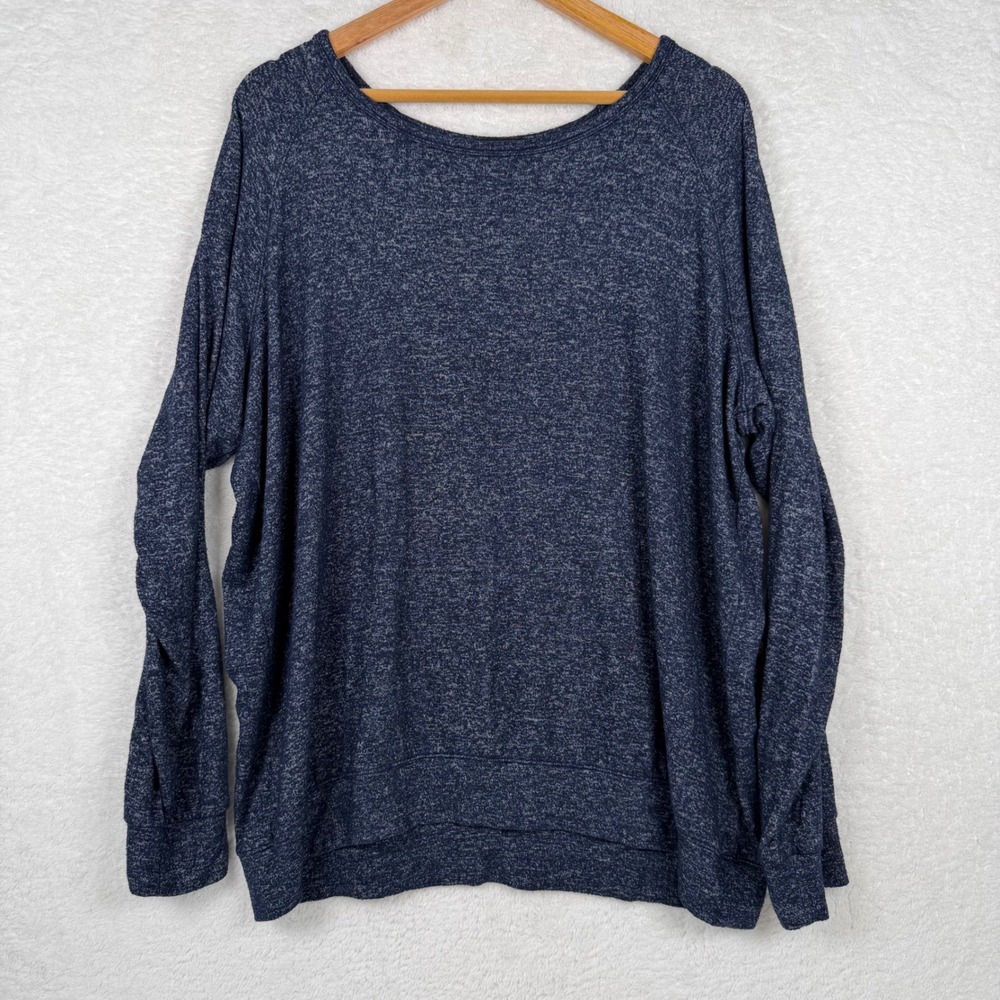 Buffalo‎ David Bitton Womens XXL Navy Blue Marled Long Sleeve Pullover Top